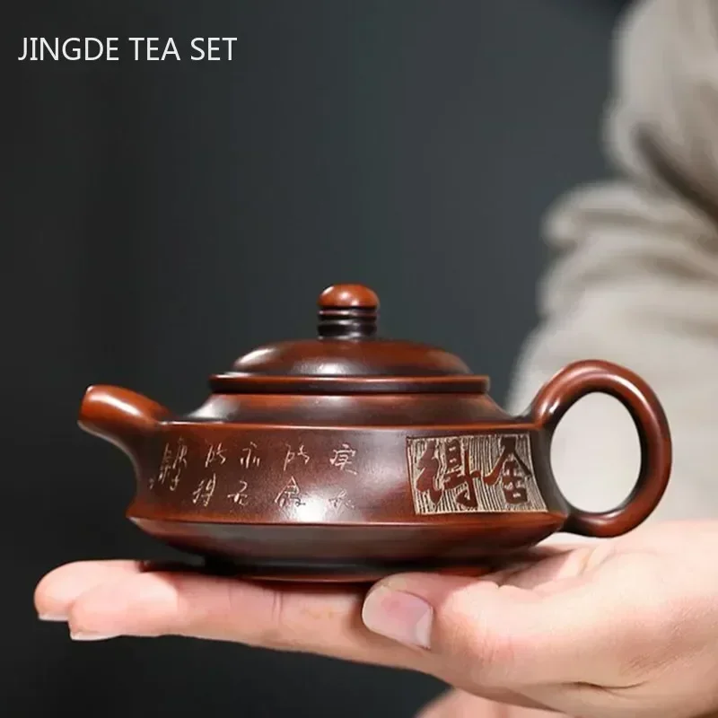 

Traditional Antique Yixing Tea Pot Purple Clay Teapot Beauty Kettle Handmade Boutique Teaware Chinese Tea Ceremony Gifts 140ml