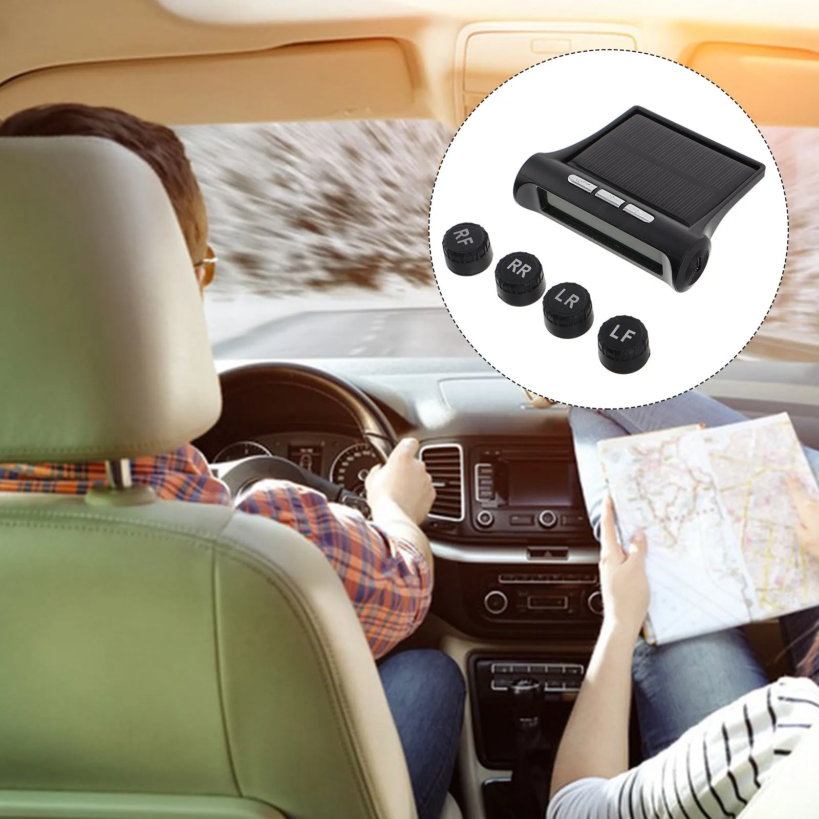 

Solar Powered Wireless Connection Real Time Monitoring High Precision Sensors Multifunction Display for Car Safety