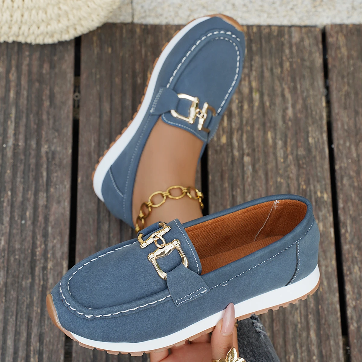 New Women Flats Comfy Casual Shoes Stylish Light Durable Breathable Loafers Slip-On Luxury Trend Classic Spring Female Sneakers