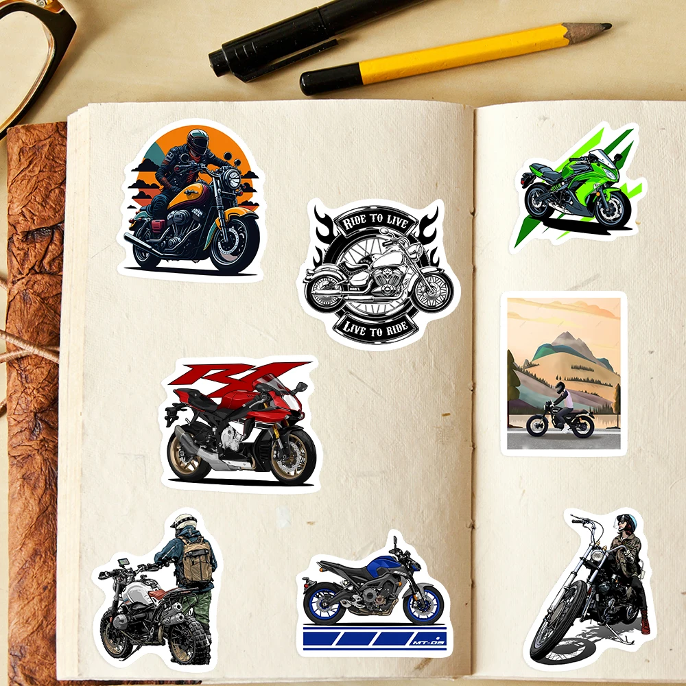 Motorcycle Bikes Racing Stickers Helmets Drivers DIY Toy Waterproof Decal for Laptops Phones Scrapbooking Luggage Decorative