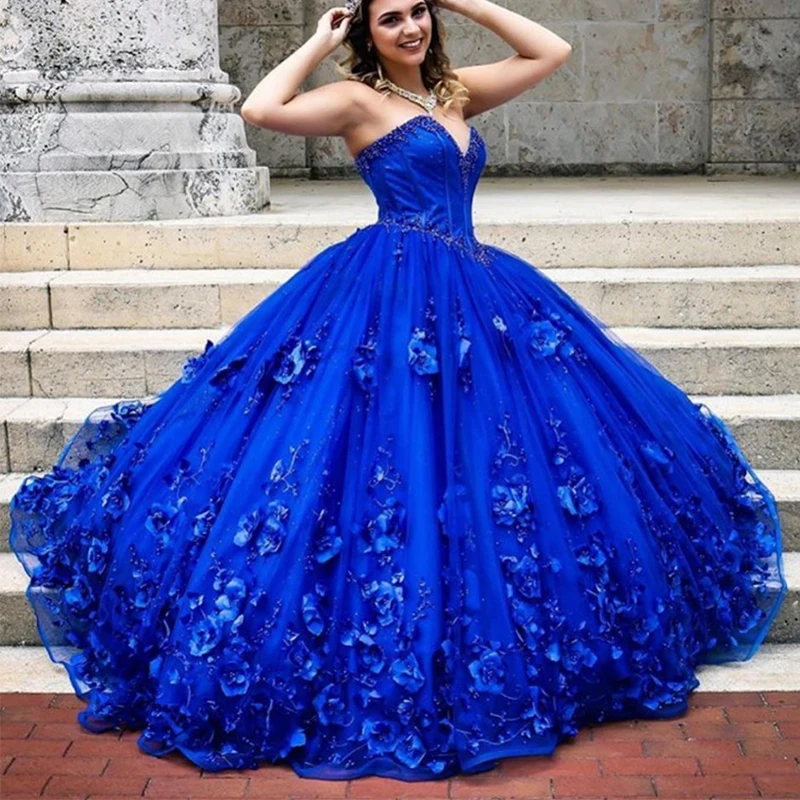 

Sweetheart Off Shoulder Special Occasion Adult Dress 3D Flower Prom Dress Elegant Tulle Evening Dress Graduation Dress