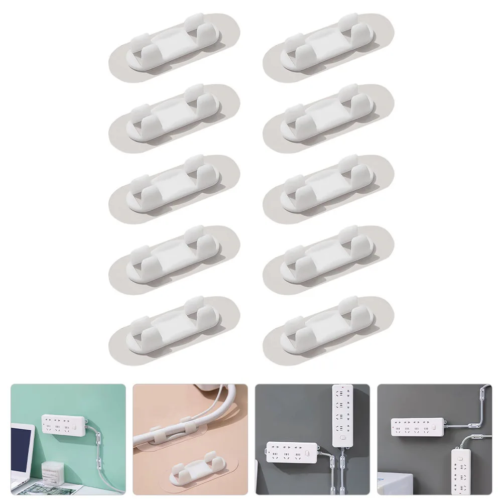 

10Pcs Plastic Cable Organizers Self Adhesive Wire Clips for Home Office Convenient Wire Holders Household Cable Management