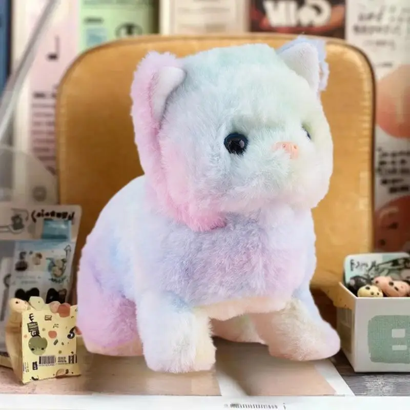 Giocattolo Elettronico per Gatti in Peluche, Simulazione di Animale Domestico Interattivo con Movimento e Suoni ​ ​