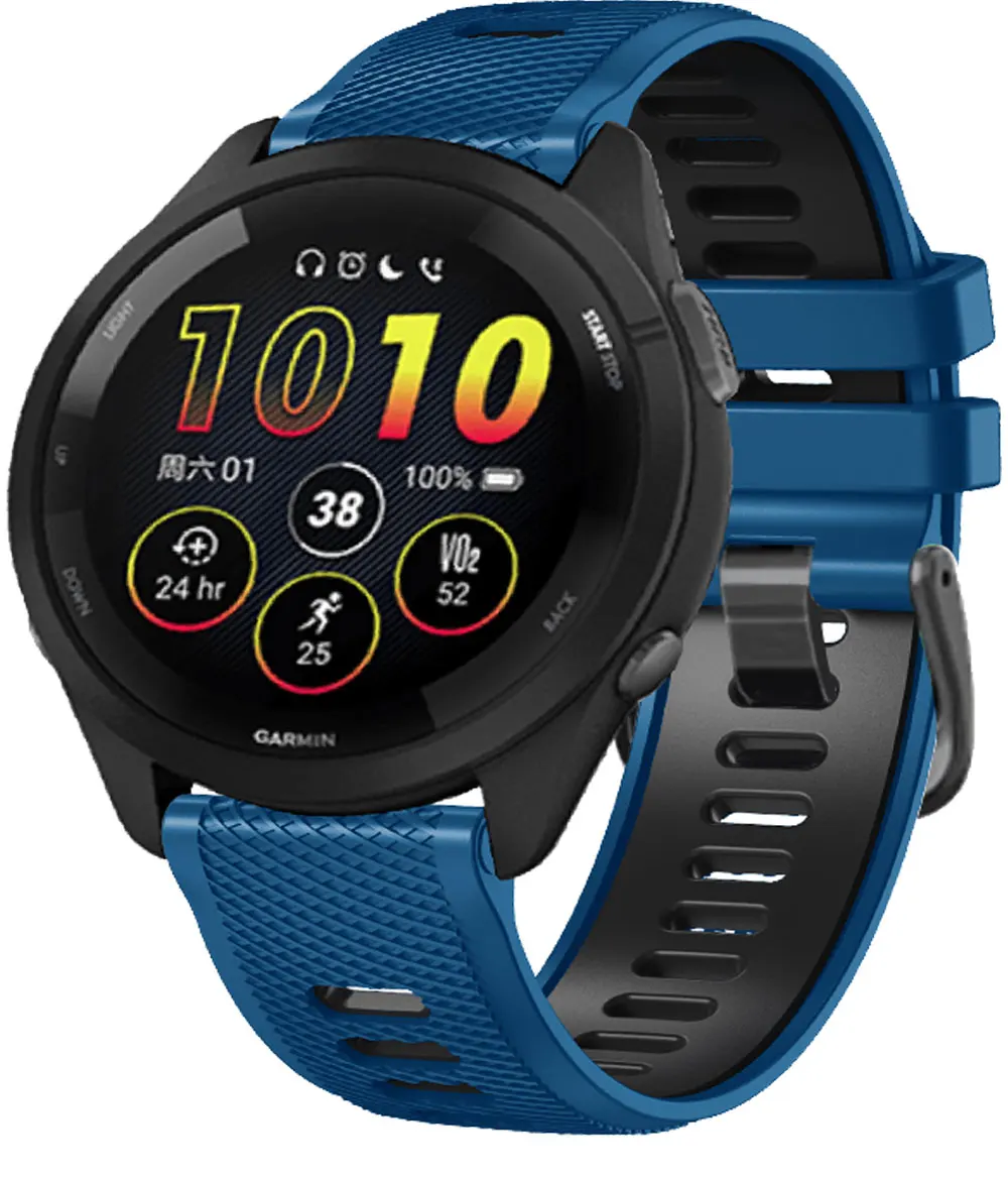22 mm Silikon-Smartwatch-Armband für Garmin Forerunner 265, Ersatzgürtel für Forerunner 255 Music Vivoactive 4 Venu 2 Armband – Detail 12