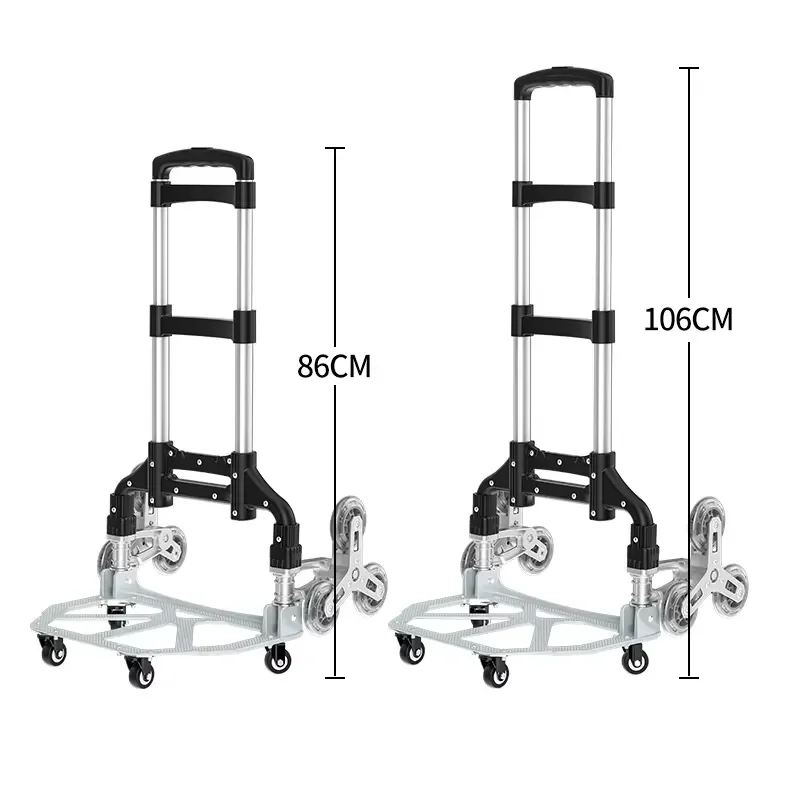 Stair Climbing Hand Truck Folding Portable Grocery Cart Dolly Lightweight Aluminum Frame Six-Wheeled Trolley 35kg OEM