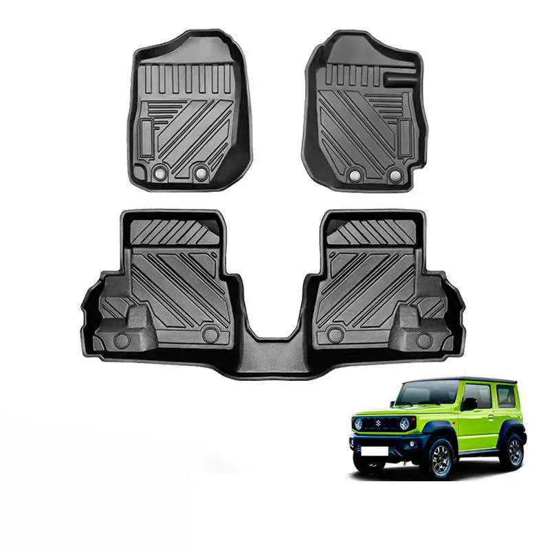 LHD RHD Floor Car Mat For Suzuki Jimny 2019-2020 JB74 64 Car Foot Pad Black Floor Liner Surrounded Carpet 4x4 Accessories TPE