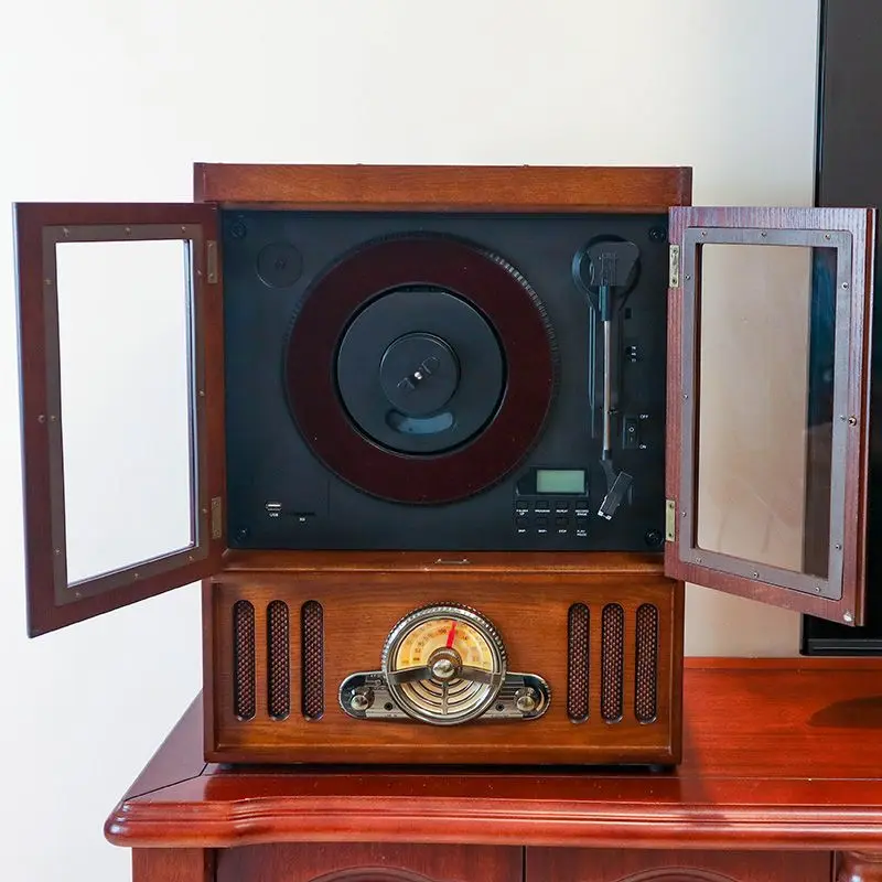 Vertical vinyl record player phonograph wall-mounted retro record player CD Bluetooth U disk multi-function player