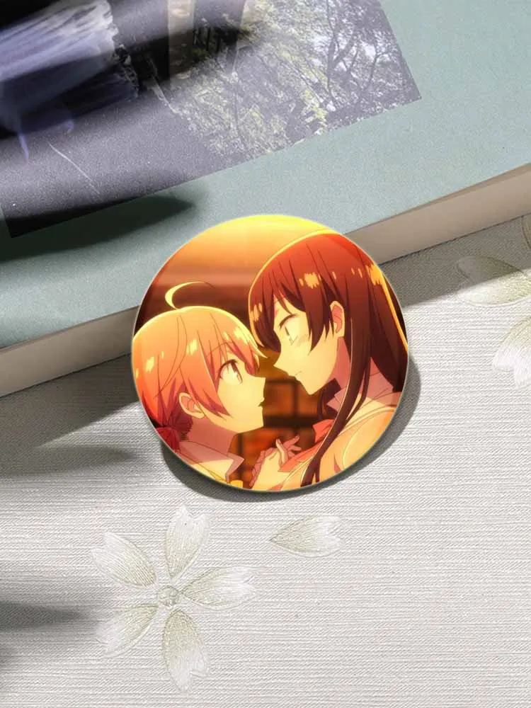 58/44/32mm Anime Bloom Into You Tinplate Pins Character Icon Badge Handmade Brooches for Backpack Clothes Decoration Gifts