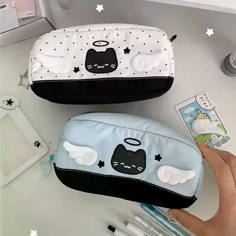 Kotak Pensil Gambar Kucing Malaikat Kartun Lucu Tas Penyimpanan Alat Tulis Siswa Kembali Ke Sekolah Perlengkapan Sekolah Hadiah Alat Tulis Pena