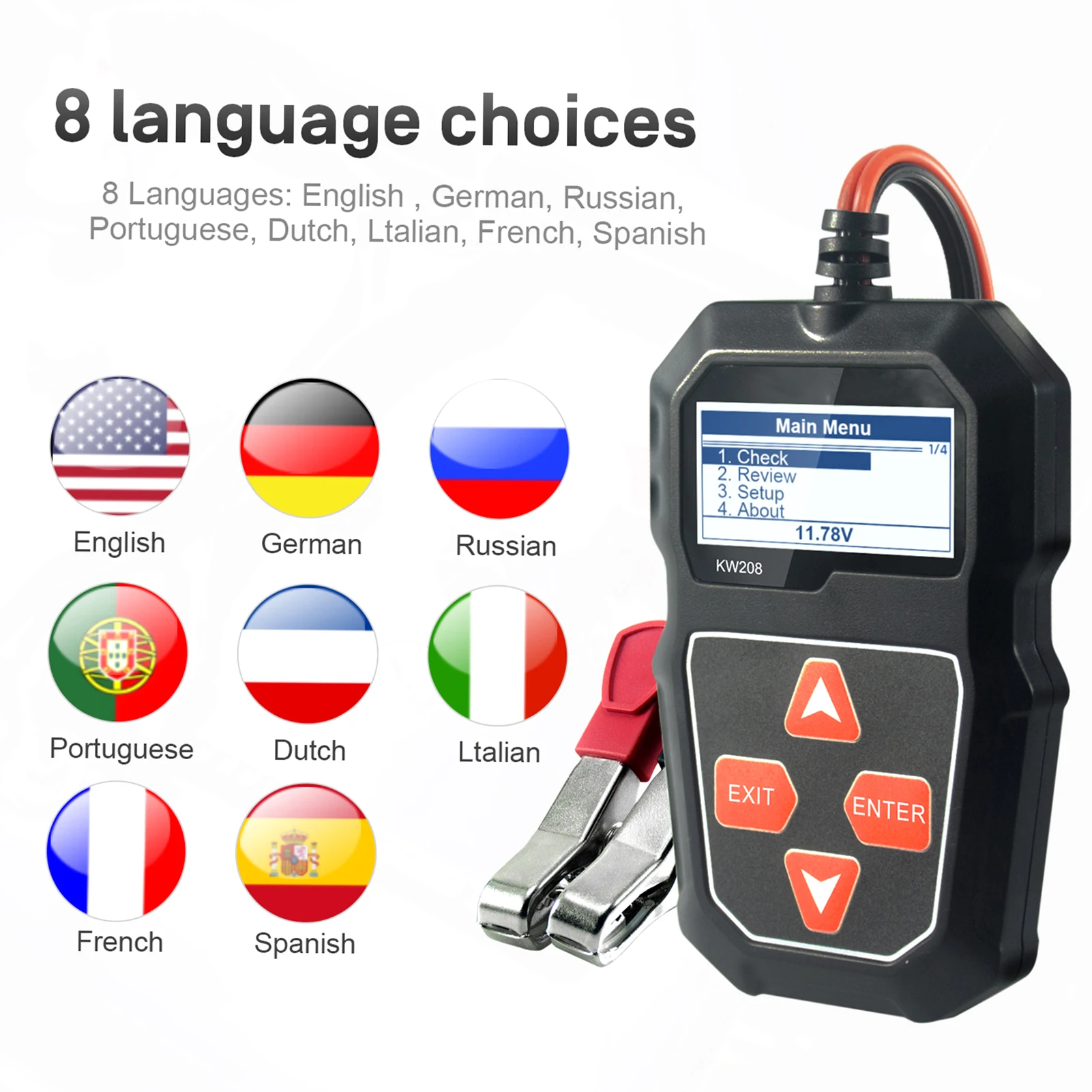 12 فولت بطارية السيارة تستر البلاستيك المهنية السيارات المولد محلل الموجي اختبار الجهد لسيارة قارب دراجة نارية #4