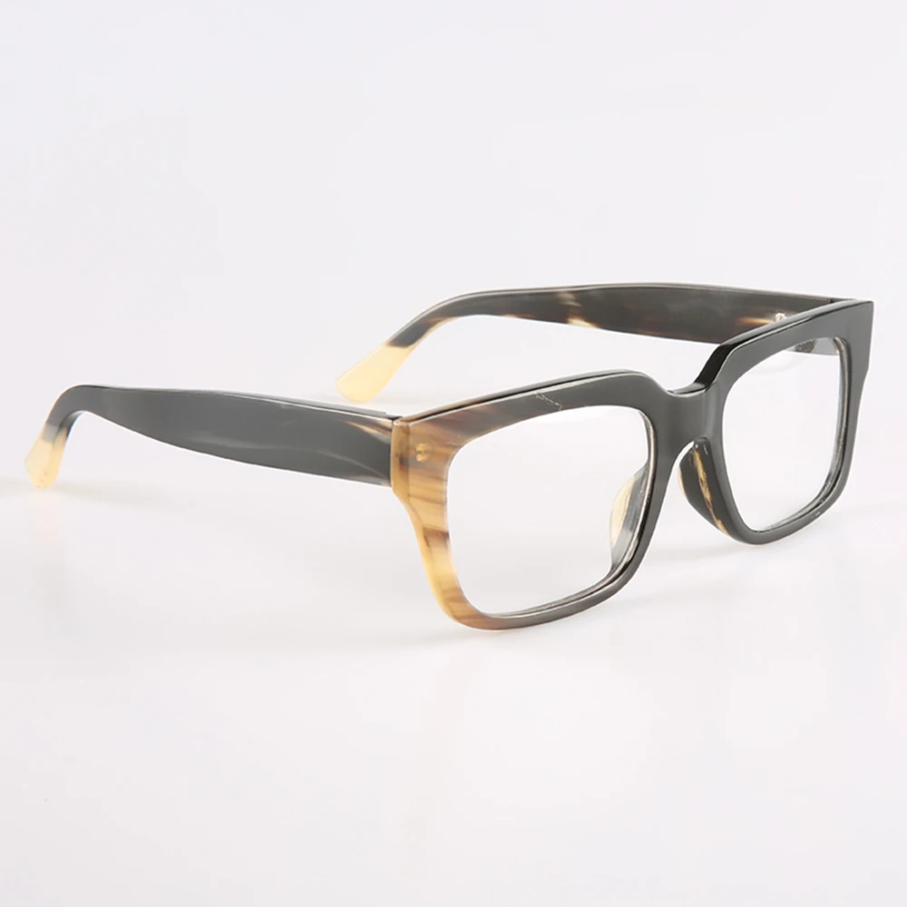 Eyeglass Frames Unique Vintage Square Antique Graduated Lenses Handmade Horn Prescription Man Glasses Frames Myopia Eyeglasses