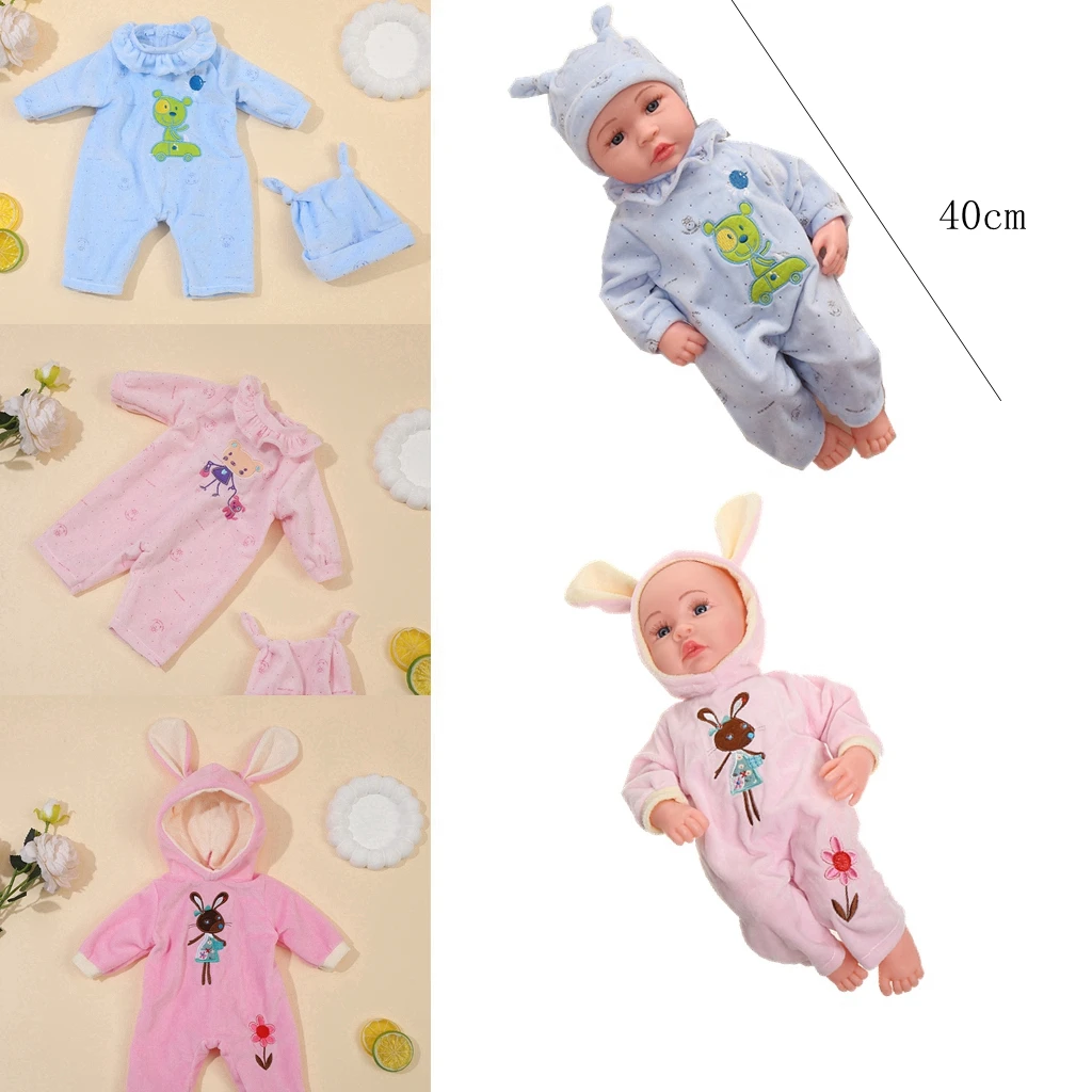 New Winter Plush Jumpsuits For 40cm Born Baby Doll 16inch Dolls Accessories Doll Clothes And Accessories Pajamas Bodysuit