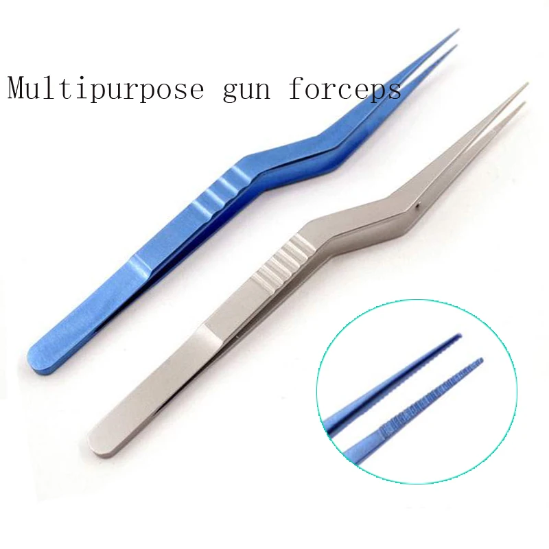 Beauty plastic ear, nose and throat ear picking cerumen forceps titanium alloy tissue culture forceps gun shaped tweezers ear pi