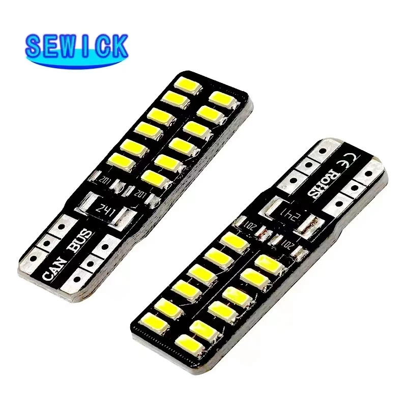 100pcs DC12V Car T10 LED 194 168 W5W 3014 SMD 24 LED Auto Clearance Light Parking lamps Side Light Bulb