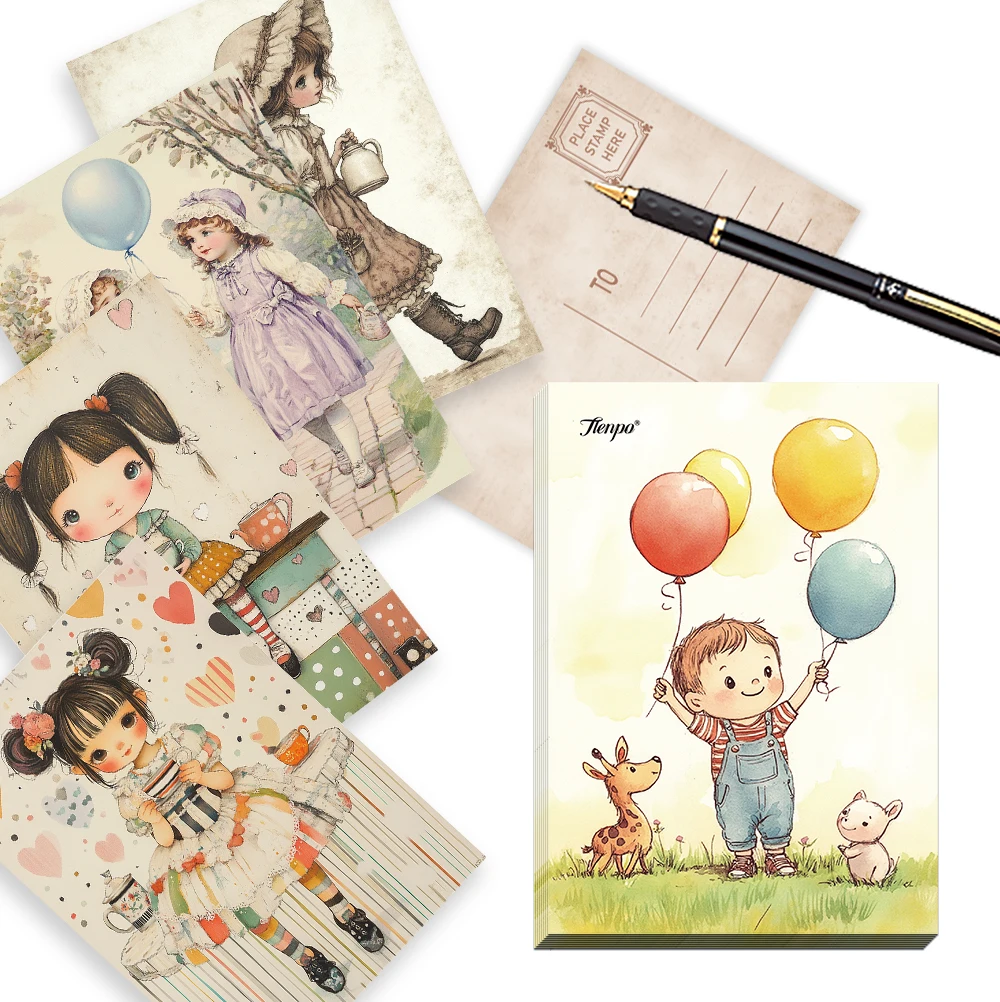 32 Stück Retro-Postkarten für süße Mädchen, bezauberndes Heilthema, Schlafzimmerdekoration für den Innenbereich, Karten, Wandaufkleber, Nachrichtenkarten, Grußkarten