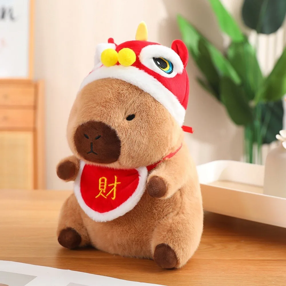 

Wealth Capybara Plush Doll Blessing Dress Up Capybara Plush Toy Fluffy Cartoon Capibara Fluffty Doll Christmas Toy