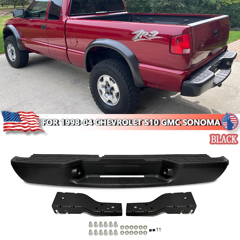 

Fit For Chevrolet S10 GMC Sonoma 1998-2004 Black Rear Bumper Assembly GM1101103