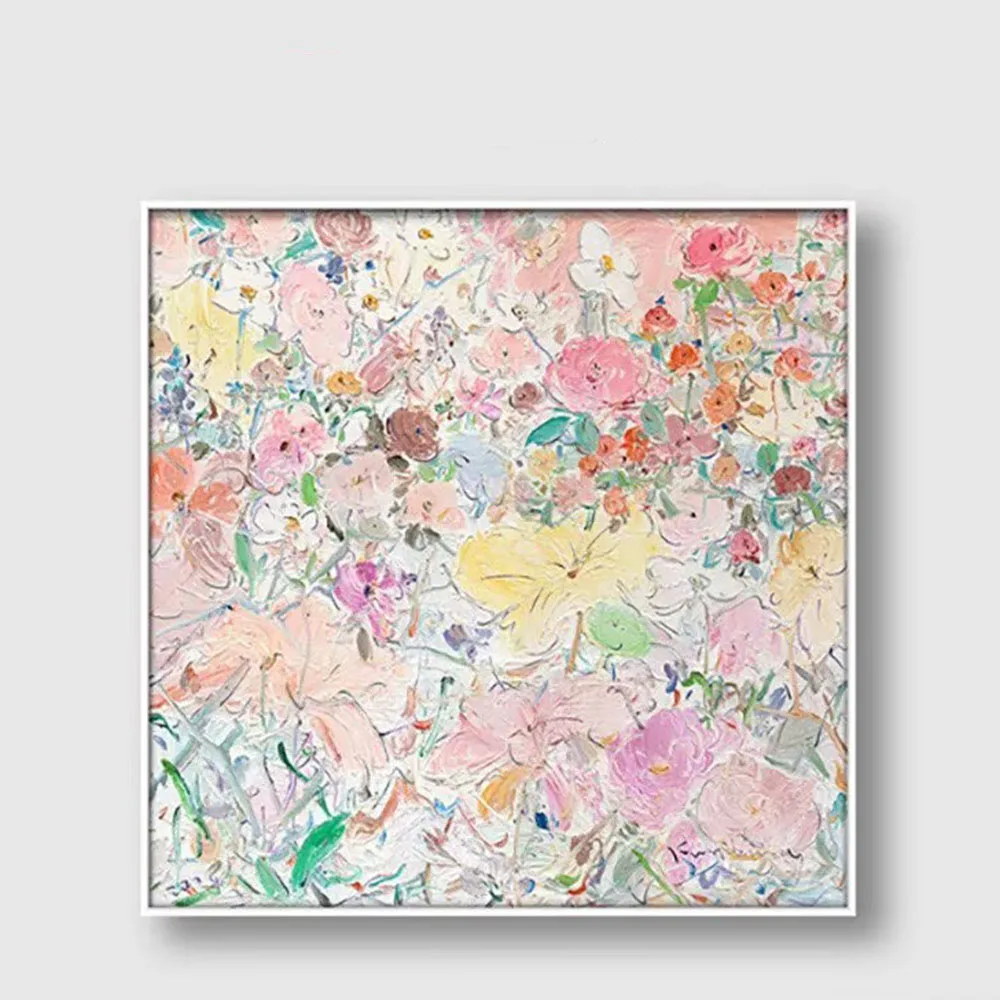 Floral Sequence Modern Room Decoration Texture Painting Stereoscopic Oil Painting Living Room Entrance Art Background Wall Decor