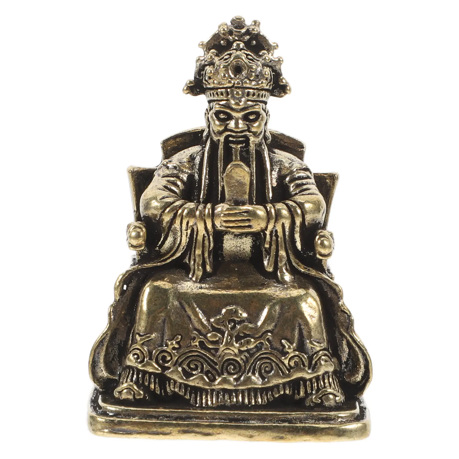 Exquisite Brass Dragon God of Wealth Sculpture Chinese Feng Shui Statue Home Living Room Study Desk Decor Good Luck