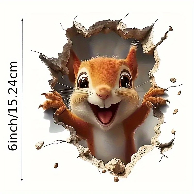 1Cute Squirrel Vinyl Sticker - Suitable for Cars, Laptop | Durable and Easy to Apply | The Ideal Easter Gift