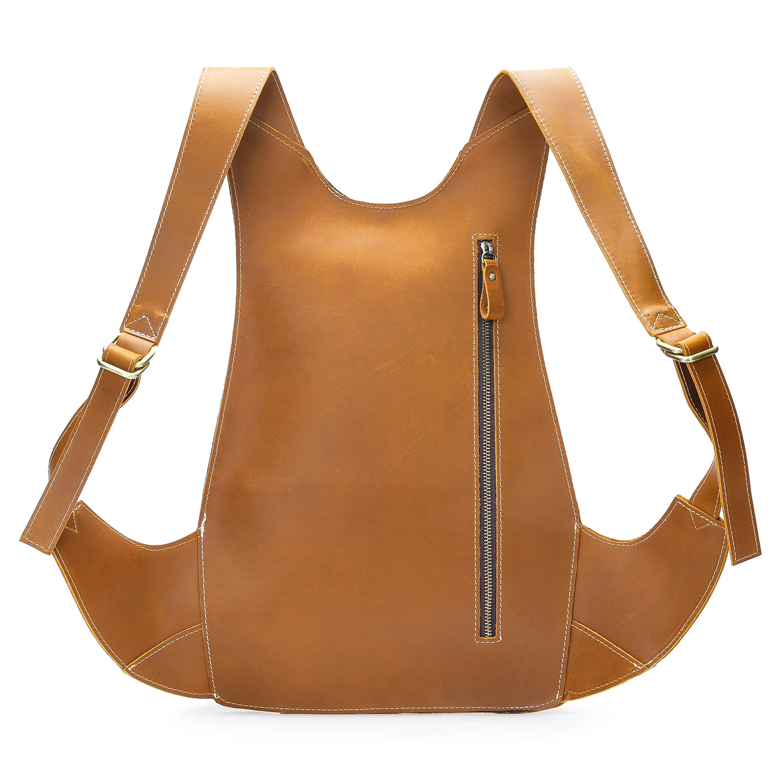 Vintage Genuine Leather Backpack - Unique Retro Cowhide Rucksack, Stylish Men's Travel Bag for Hiking & School