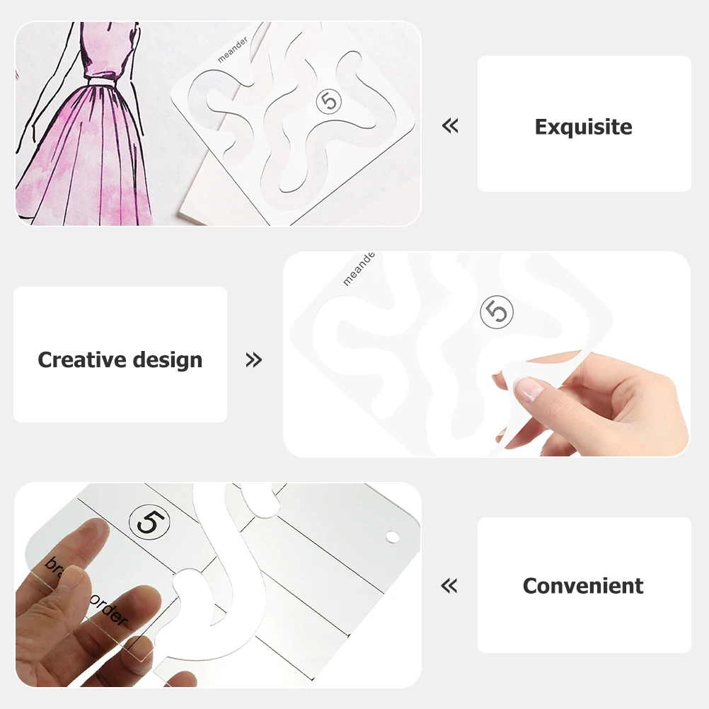 

4Pcs Embroidery Quilting Template Set Durable Transparent DIY Sewing Patchwork Tools for Craft Clothing Quilting Templates