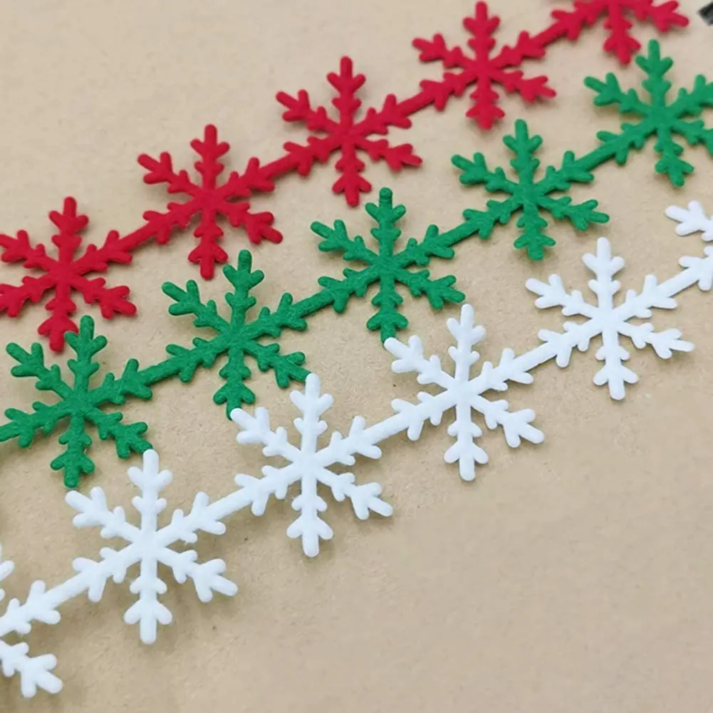 2.5cm*5m Christmas gift packaging with ribbons embossed red and white Christmas decoration with snowflake ribbons