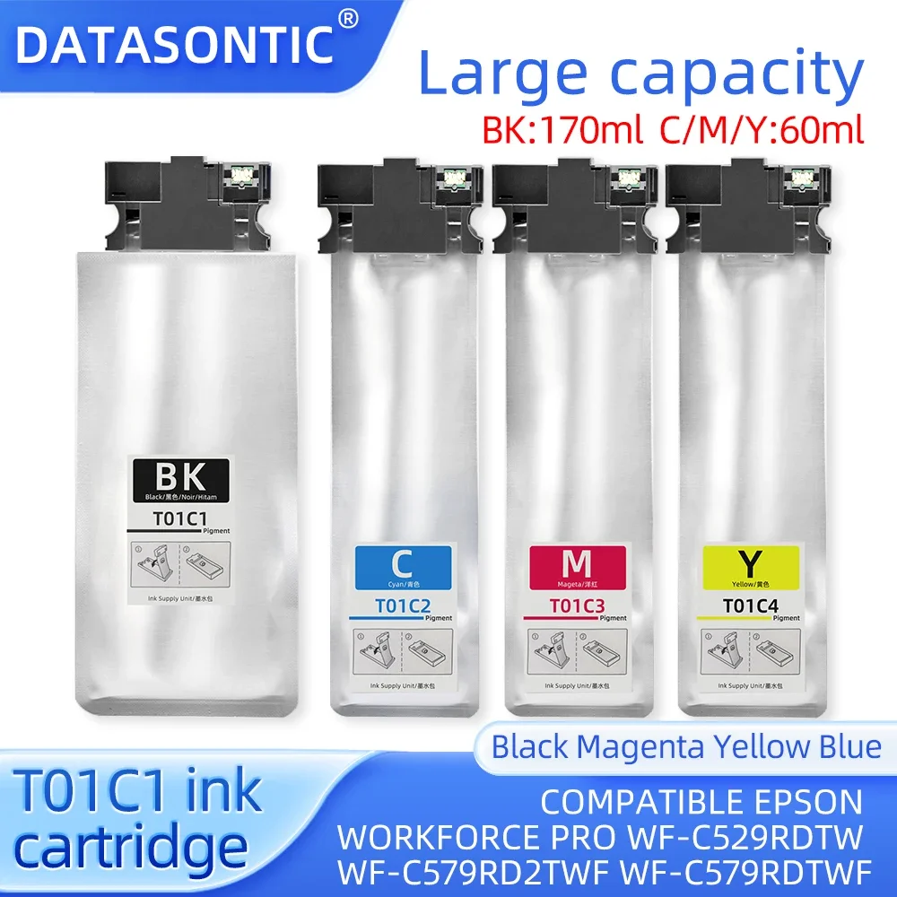 T01C1 T01C2 T01C3 T01C4 Ink Cartridge With Pigment For Epson WF-C529R C579R C529RDTW C579RD2TWF WF-C579RDTWF Printer Cartridge