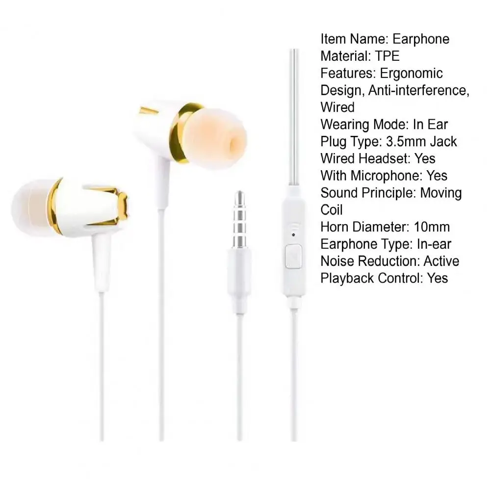 Sport Earbud With Microphone Stereo Surround Heavy Bass Music Stable Signal 3 5mm Wired In ear Earphone Phone Accessory