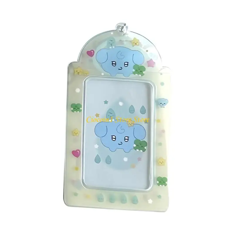 A3PC Animal Theme Card Cover 3Inch PVC Card Sleeve With Chain Charm Waterproof Photocard Protector for Backpacks Bag Pendant