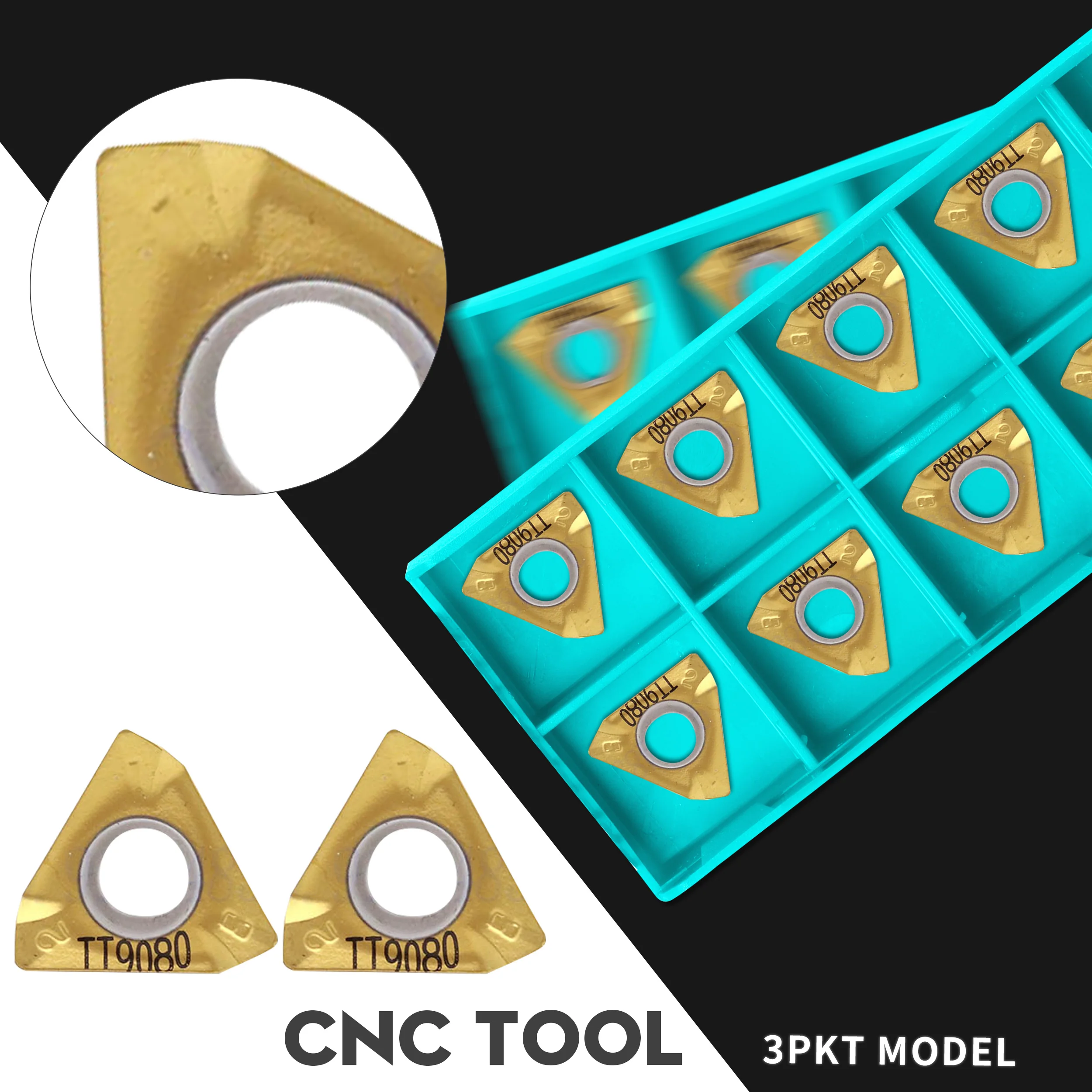 

3PKT150508R M TT9080 carbide inserts CNC lathe Milling turning tool high quality Indexable metal insert finishing milling cutter