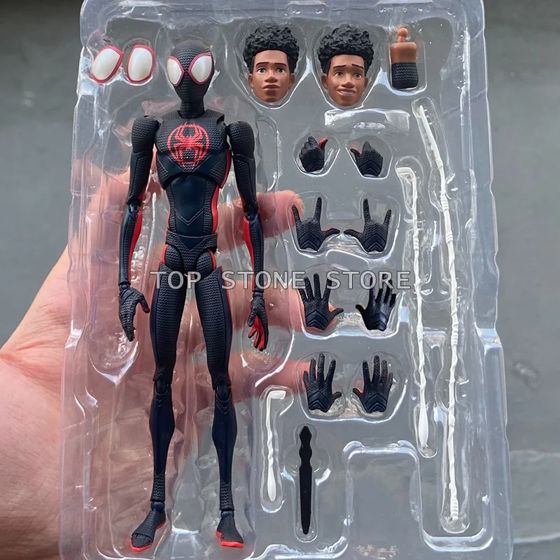 Figura de Acción SHF Miles Morales Gwen Stacy, Figuras de Anime de Spiderman y Spiderwoman, Figura de PVC de 15 cm, Modelo de Juguete de Miles Morales