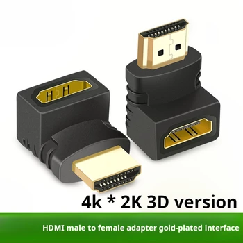 HDMI adaptörü erkek kadın 90 derece HDMI uyumlu 4K Ultra net resim dirsek 270 ° bağlayıcı bilgisayar için HDMI fiş