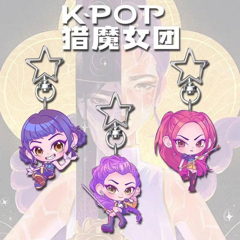 

K-Pop брелок «Охотники на демонов» мультфильм «Охотник», акриловый кулон, фан-арт, самодельная акриловая подвеска, подарки для фанатов игр, косплей