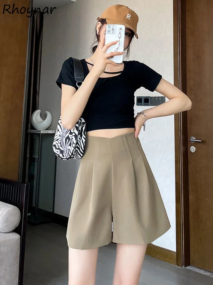 A-line Shorts Women New Fashion Young High Waist Thin Korean All-match Simple Ins Summer Casual Wide Leg Baggy Hot Sale Stylish