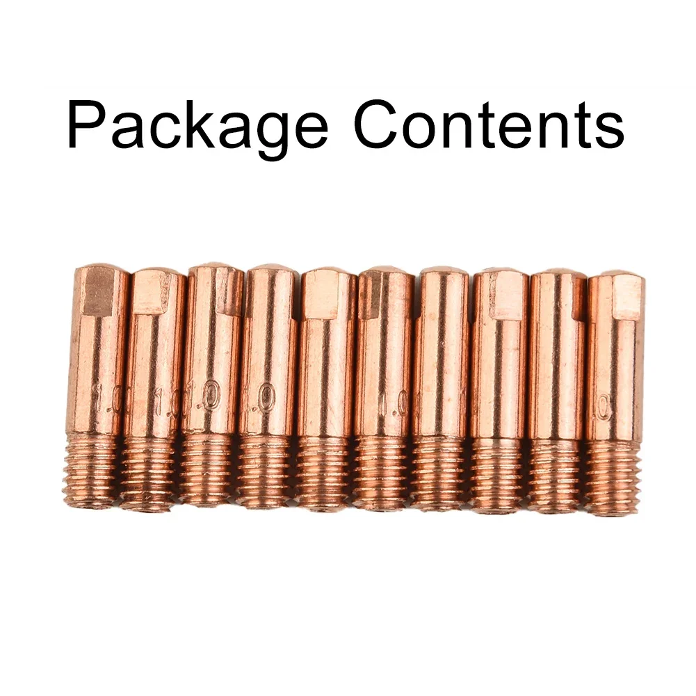 10Pcs Welding Gas Nozzles Welding Torch Tips Holder Welding Soldering Supplies Copper 0.8/1.0/1.2mm MB-15AK MIG/MAG M6