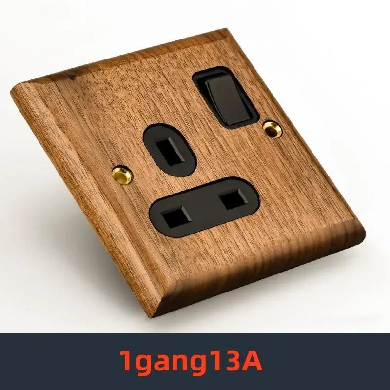 Retro UK 13a Wand 2gang2way Lichtsc halter, antike Villa High Power USB C schnell aufladbare Massivholz steckdose, Home Speed Dimm platte