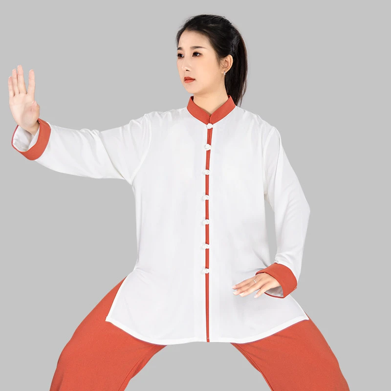 2026 New Women Tai Chi Suit Summer Neo Chinese Ba Duan Jin Training Martial Arts Practice Elastic Cotton High End Uniform Set