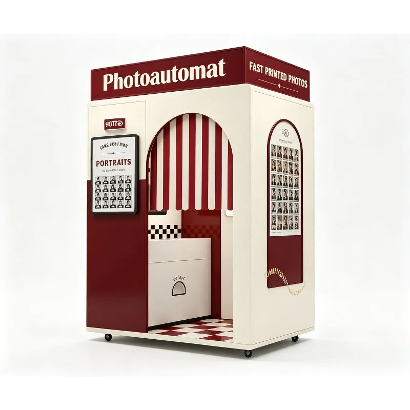 Professional Self-Service Photo Booth Machine Touch Screen Photo Booth with Camera and Printer Business Coin-operated
