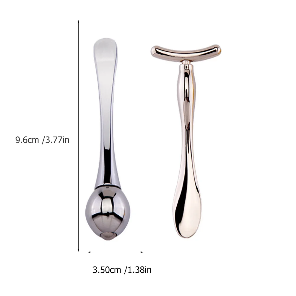 1 set 1 set T-vormige Double-End Oogcrème Stok Voor Gezichtsmasker Lepel Oogmassage Bar Draagbare Huidverzorging Tool Schoonheid Scoop