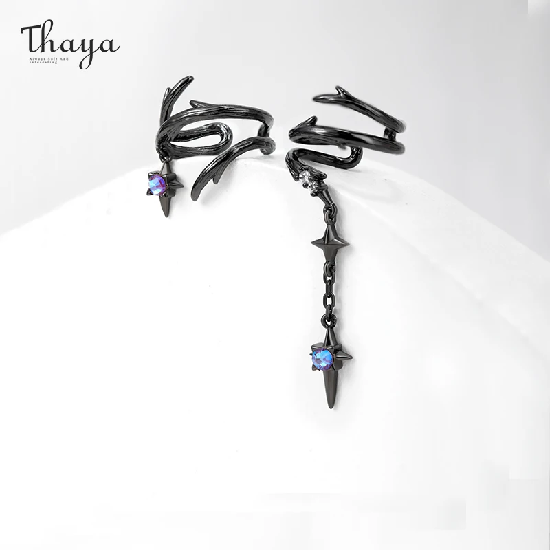 

Thaya Original Design Vintage Earrings Clip For Women Thorn Design Female Ear Cuff Without Piercing Crystal Fine Jewelry Gifts