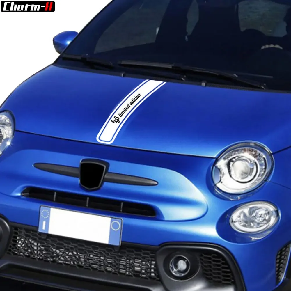 

Limited Edition Graphics Decals for Fiat Abarth 595 695 Accessories Car Styling Stickers Hood Bonnet Cover Engine Stripe