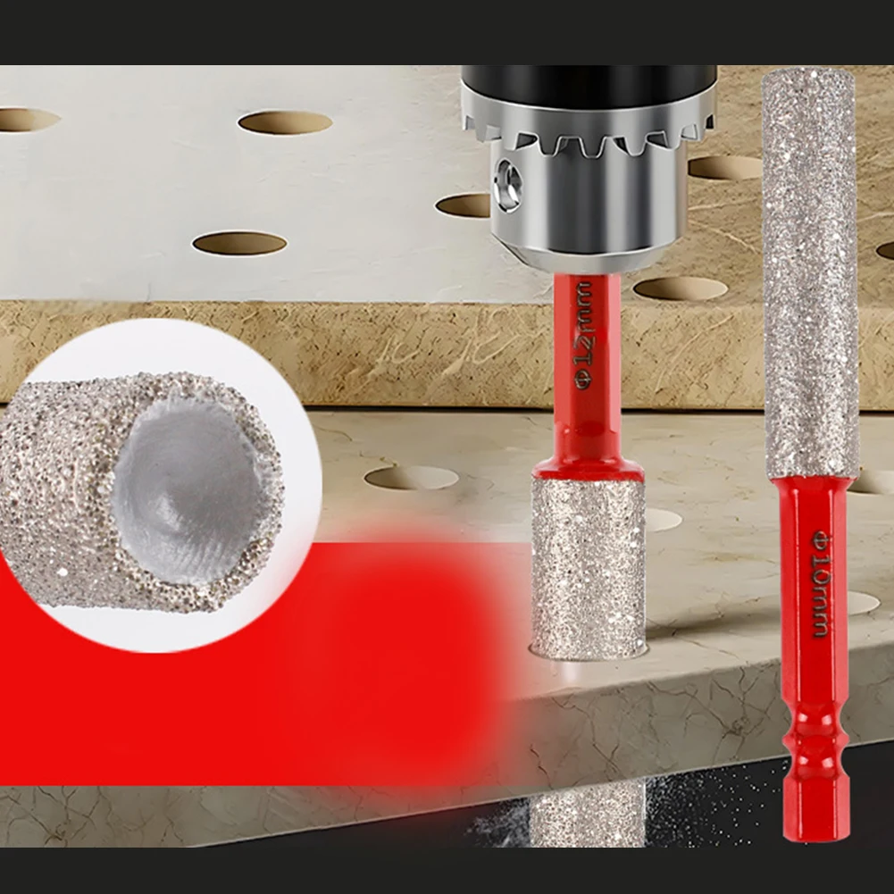

6/8/10/12 мм сверло с шестигранным хвостовиком для плитки и стекла, открывалка для сухих отверстий с охлаждающим восковым сердечником для фарфора, мрамора