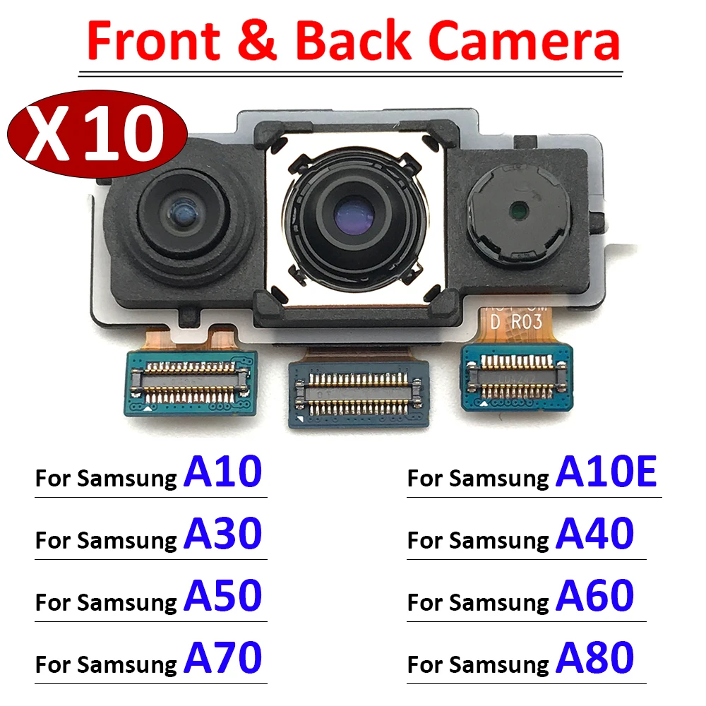 

10Pcs/Lot, Front Rear Main Back Camera Flex Cable For Samsung A10 A20 A30 A40 A50 A60 A70 A80 A10E A105F A205F A305F
