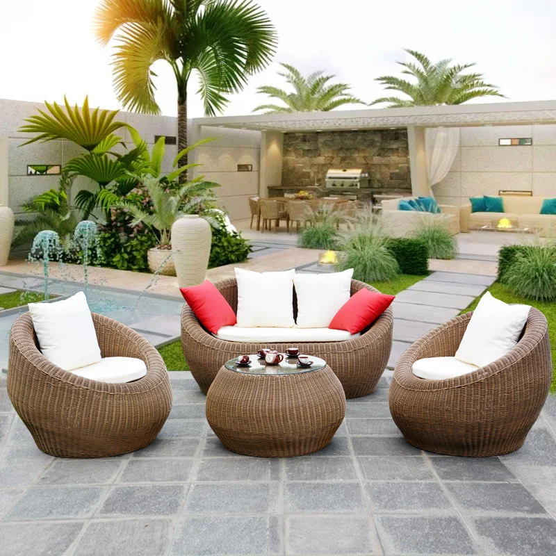 Outdoor leisure rattan woven rattan chair sofa rattan sofa