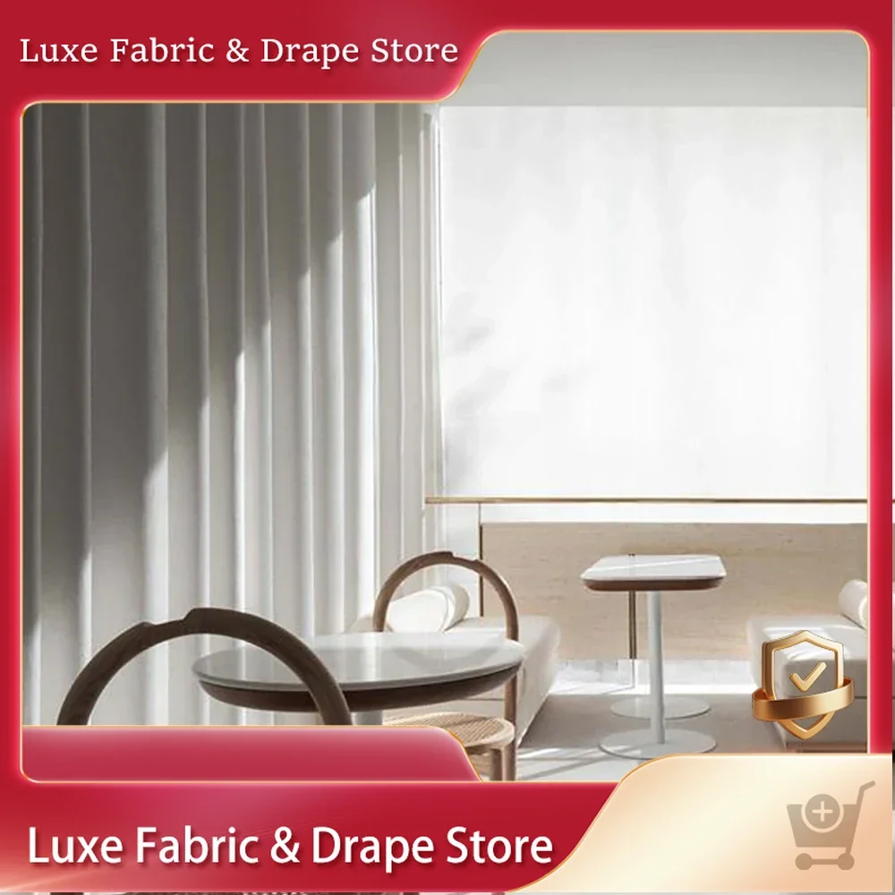 

Curtains for Living Room Milky White Pure Rice White Cream French Silk Velvet Fitting Room Ins Wind Bedroom Living Room Curtains