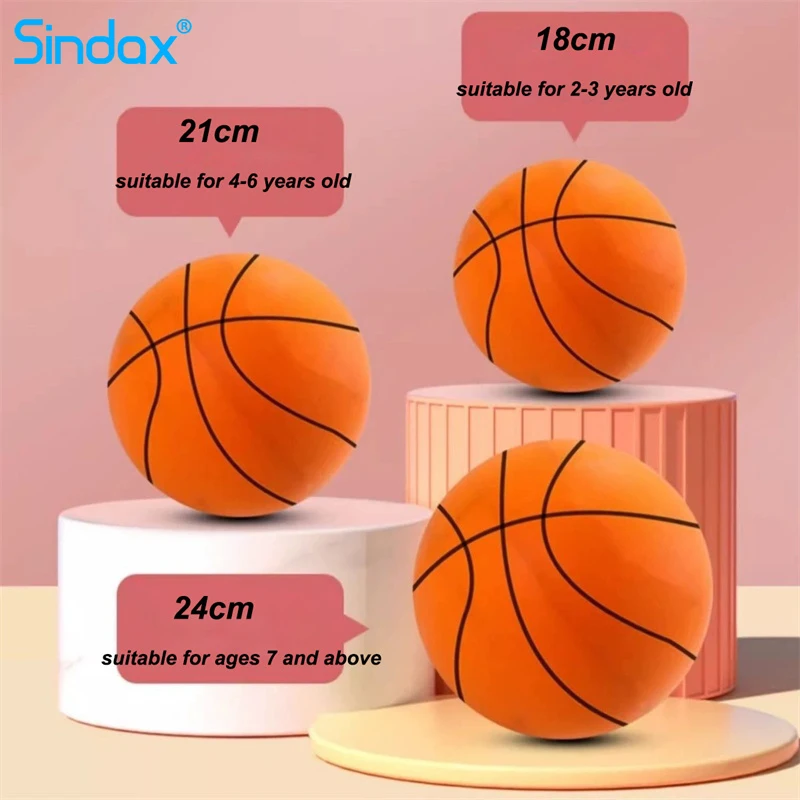 

Bouncing Mute Ball Indoor 18/21/24cm Soft High Density Foam Sports Ball Silent Basketball For Kids Adult Sports Toy Games