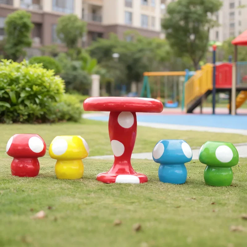 Mushroom fruit football table and chair set Outdoor courtyard Internet celebrity table and chair Small courtyard Outdoor pavilio