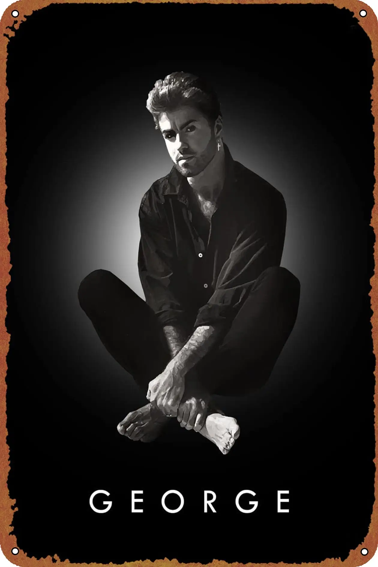 Pop Koningen George Michael Metaal Tinnen Bord Poster Vintage Kunst Muur Decor 12X8 Inch