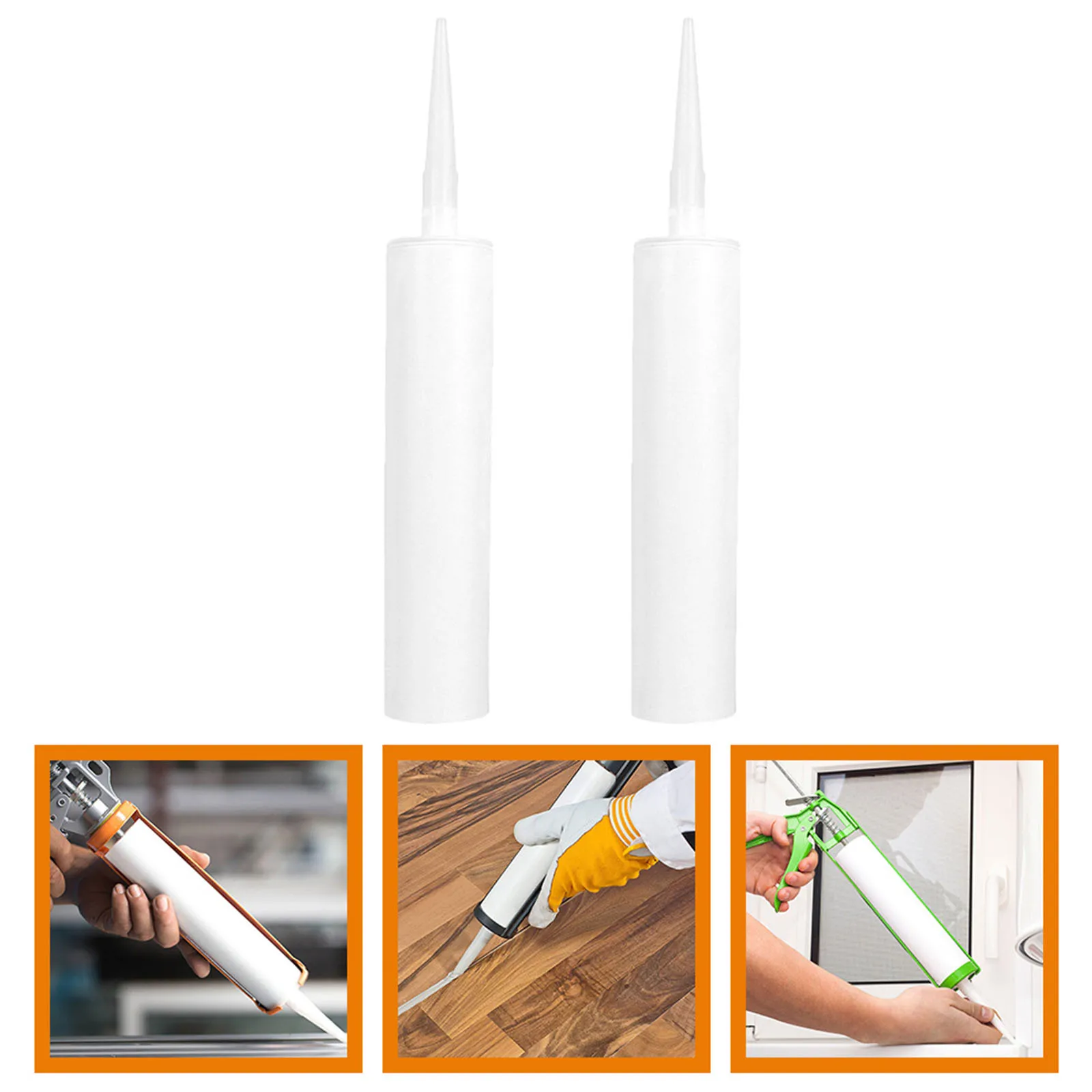 

2Pcs Reusable Caulking Tubes Empty Fillable Sealant Pipes with Precision Tip for Grouting Tile Epoxy Leak Repair Projects